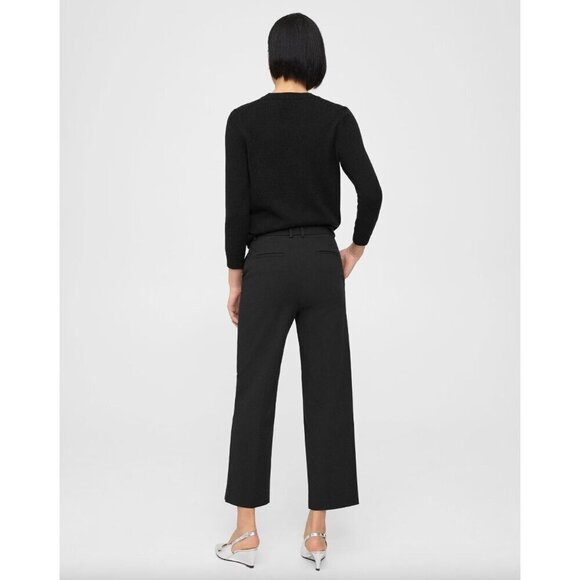 Theory High Waisted Straight Leg Pant Black Womens Size 12 - Picture 3 of 10